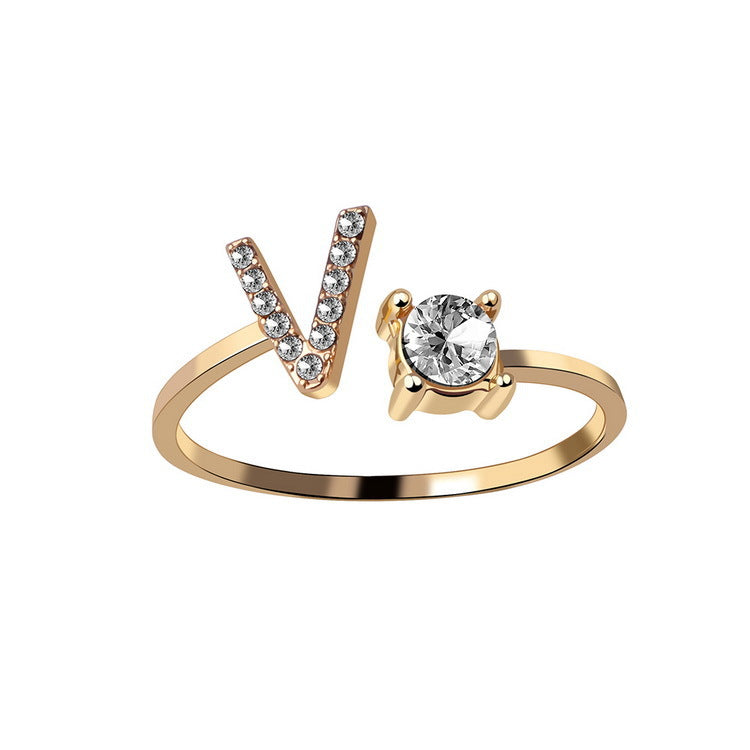 Monde Diamond Letter Ring