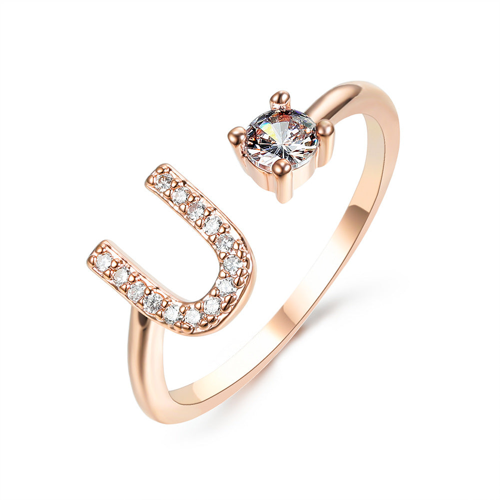 Monde Diamond Letter Ring