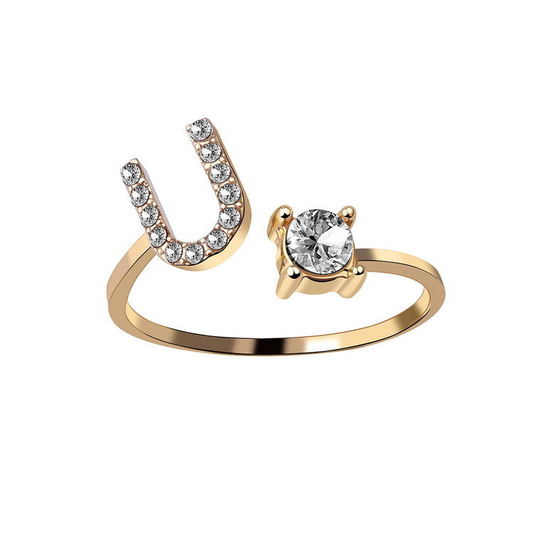 Monde Diamond Letter Ring