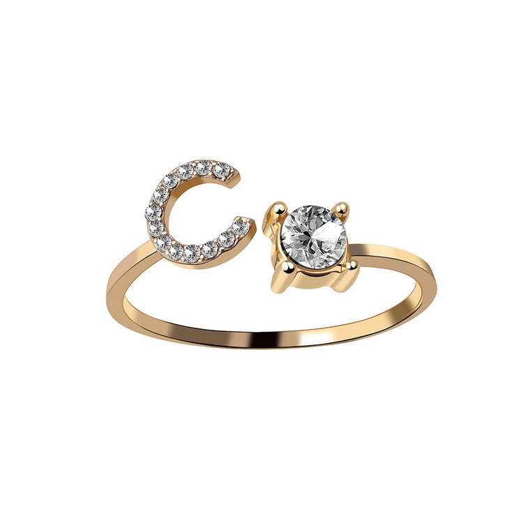 Monde Diamond Letter Ring