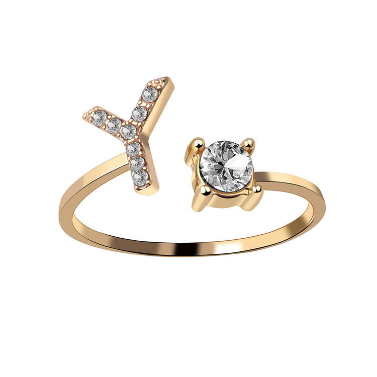 Monde Diamond Letter Ring