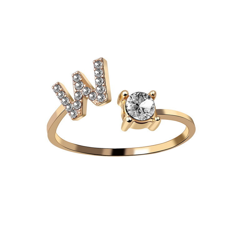 Monde Diamond Letter Ring