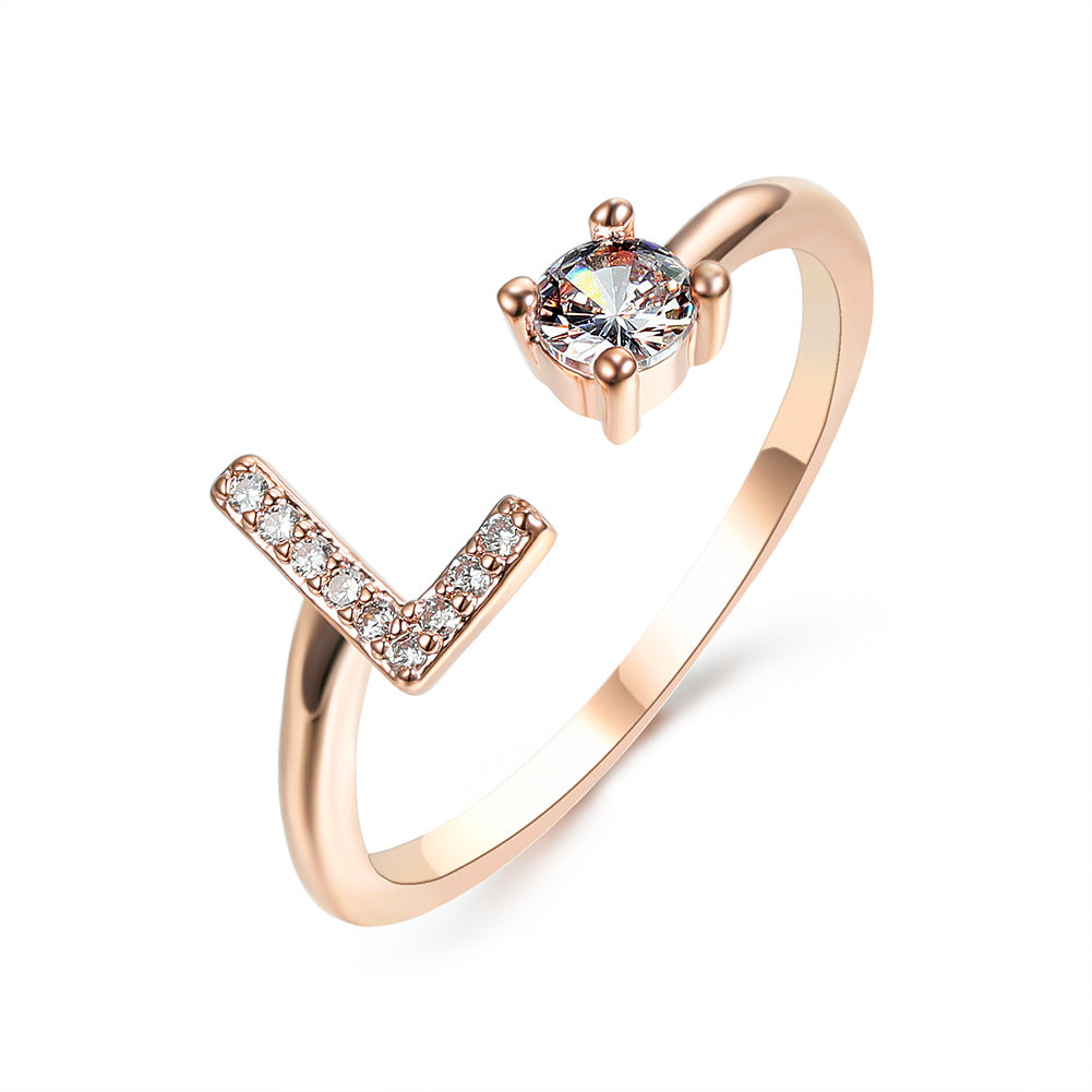 Monde Diamond Letter Ring