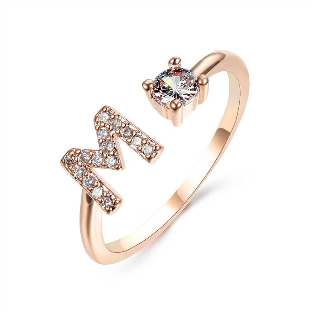 Monde Diamond Letter Ring