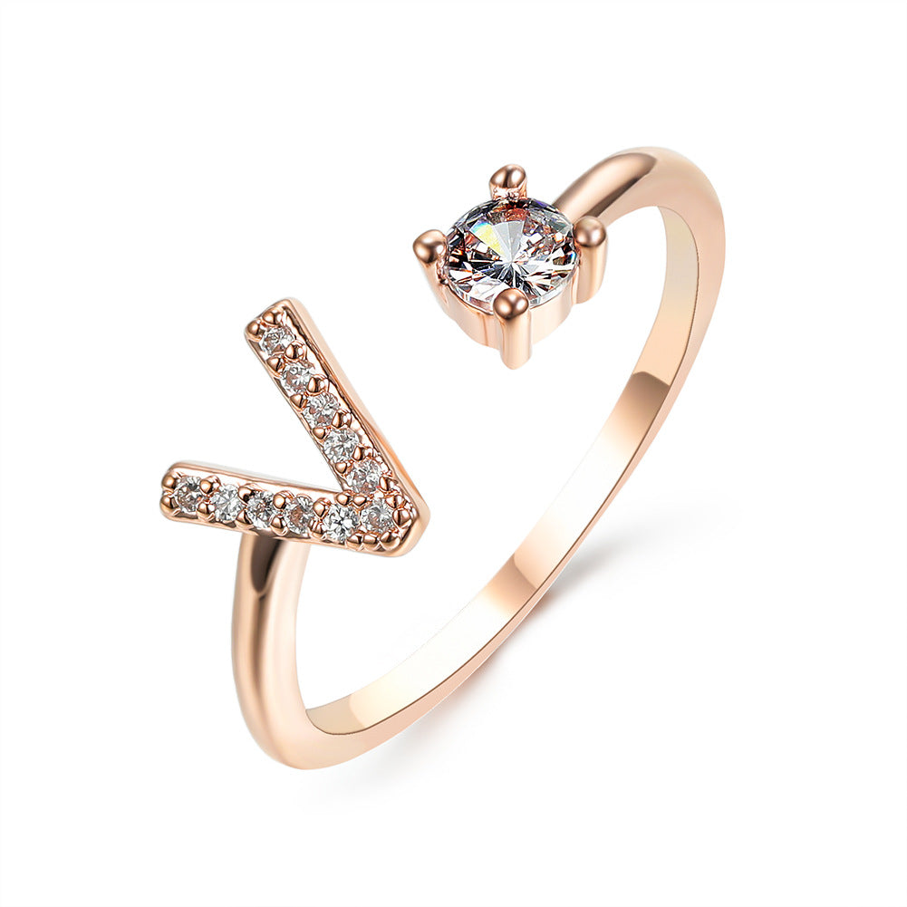 Monde Diamond Letter Ring