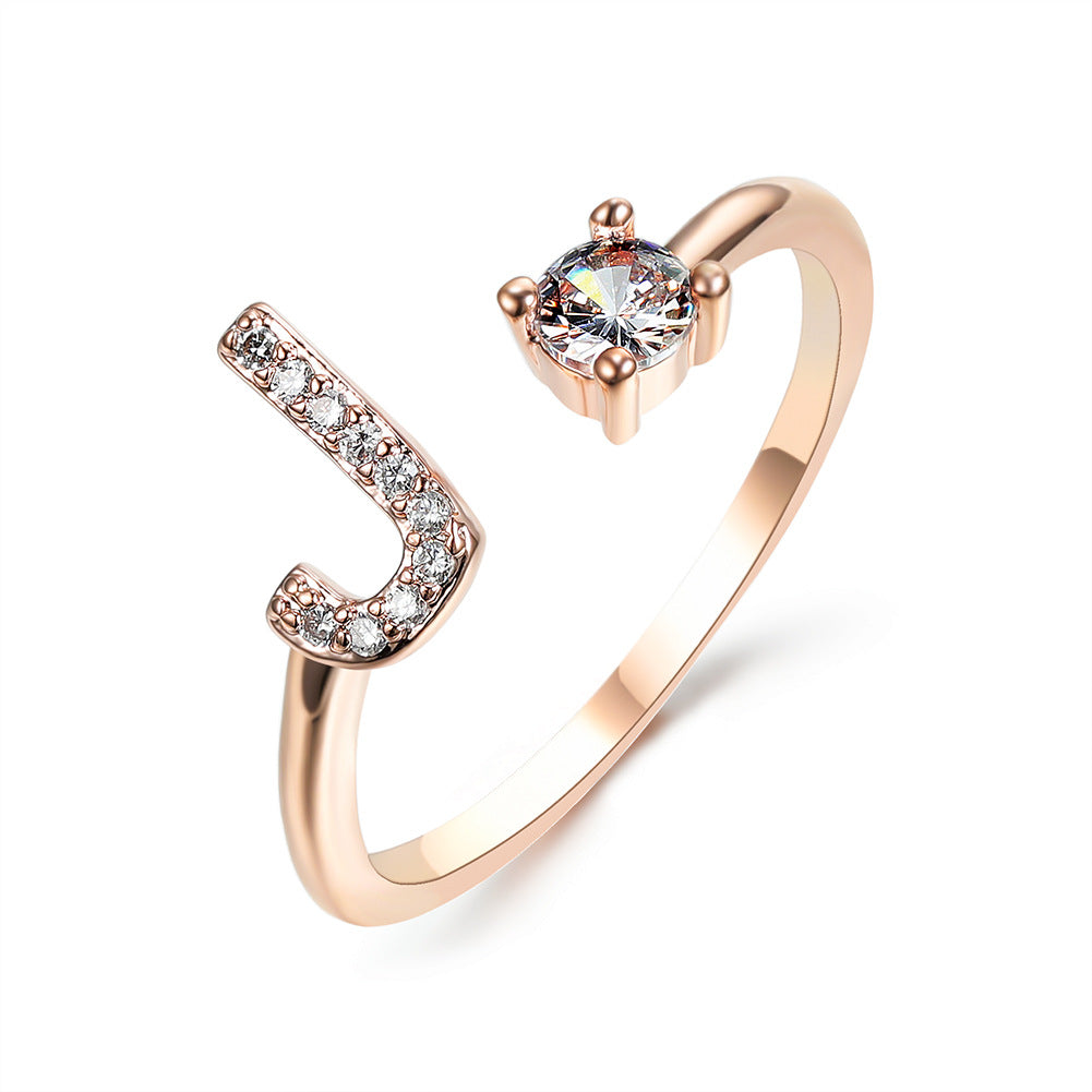 Monde Diamond Letter Ring