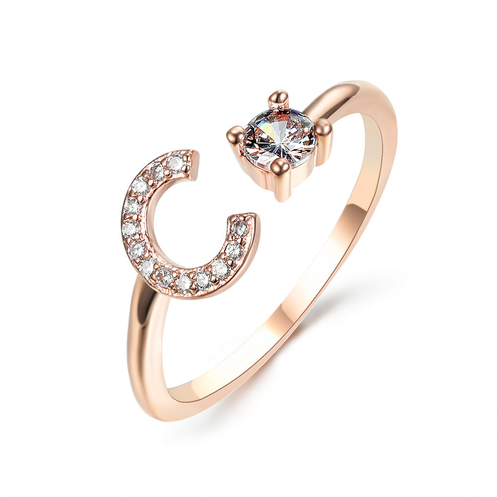 Monde Diamond Letter Ring