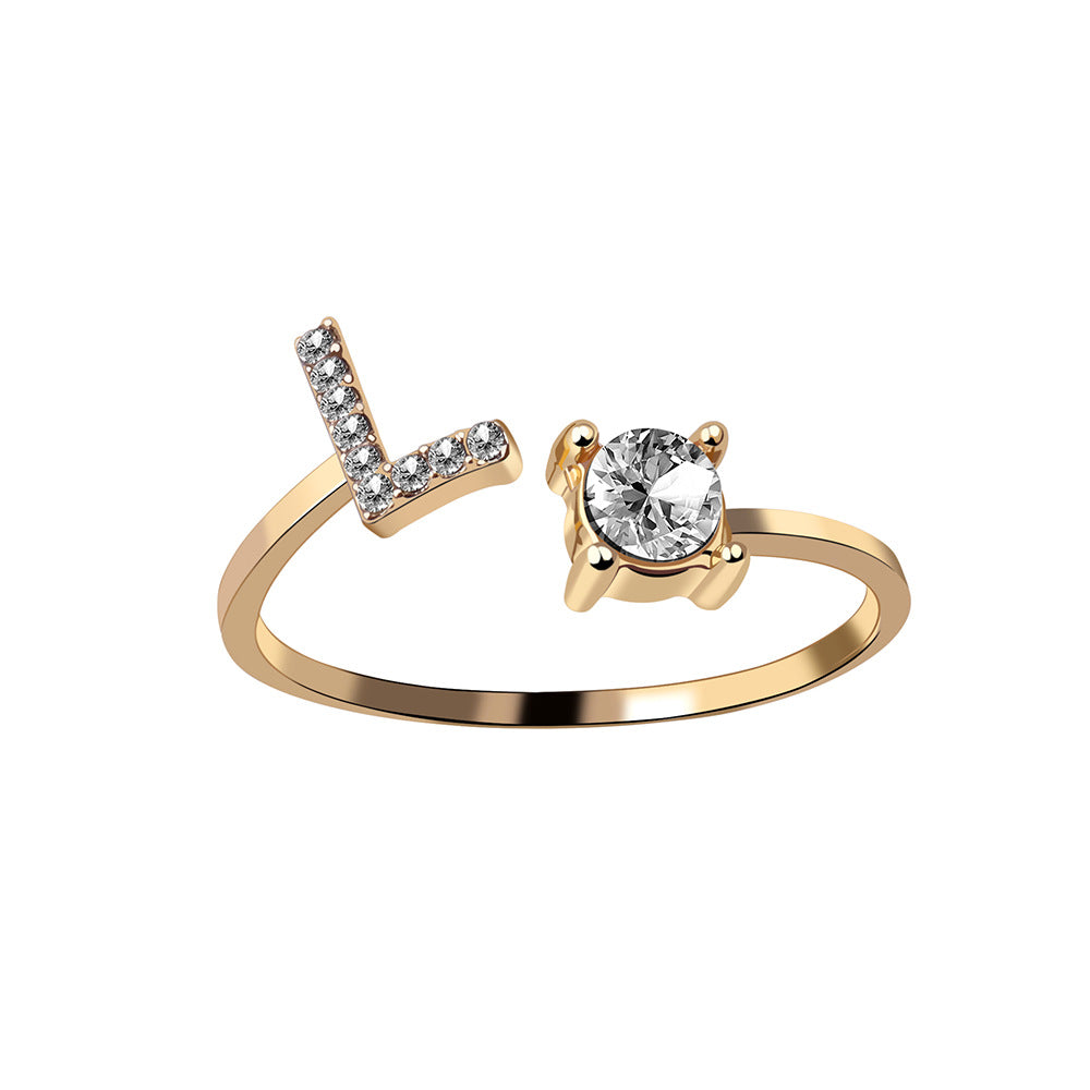 Monde Diamond Letter Ring